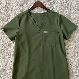 Figs Dark Olive Caterina Extra Small scrub top